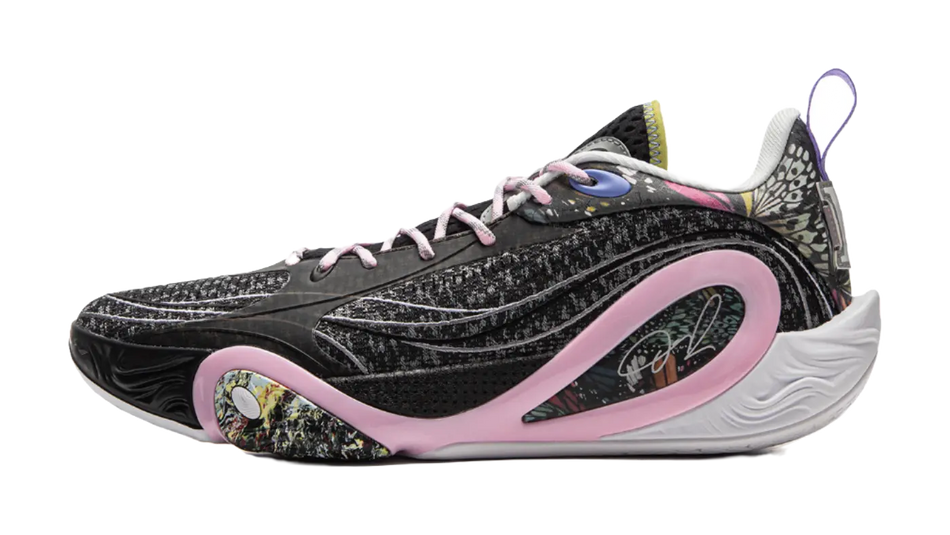 LiNing DLO1 Cushioning Slip Resistant Abrasion Resistant Lightweight Rebound Grip Low top Basketball Shoes Mens Black  vjsneaker.com