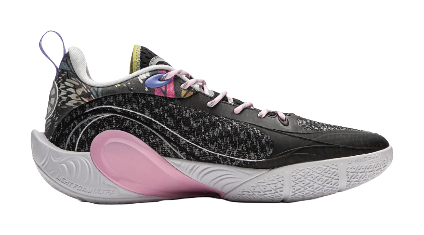 LiNing DLO1 Cushioning Slip Resistant Abrasion Resistant Lightweight Rebound Grip Low top Basketball Shoes Mens Black  vjsneaker.com