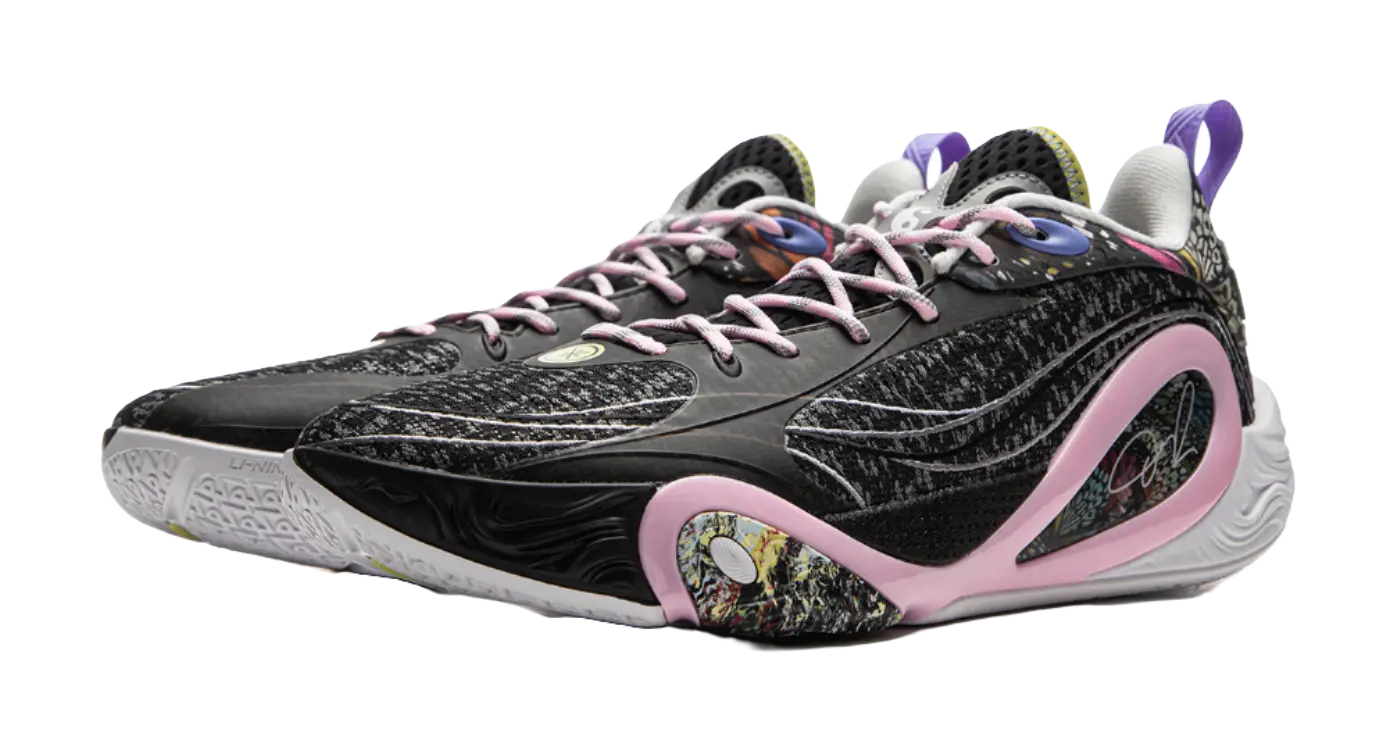 LiNing DLO1 Cushioning Slip Resistant Abrasion Resistant Lightweight Rebound Grip Low top Basketball Shoes Mens Black  vjsneaker.com