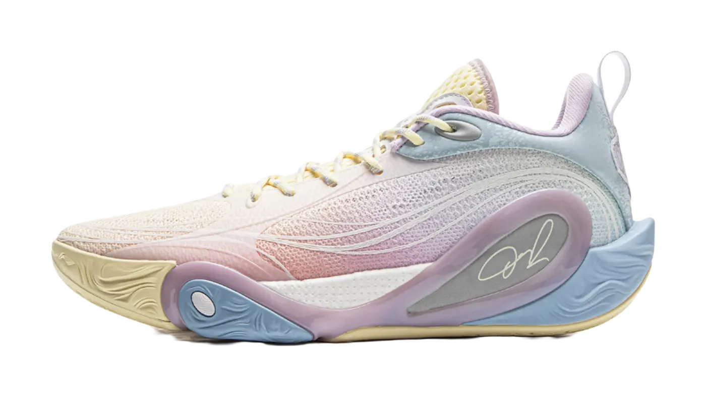 LiNing DLO1 Cushioning, Slip Resistant, Abrasion Resistant, Rebound Grip Low Top Basketball Shoes Mens White Pink  vjsneaker.com