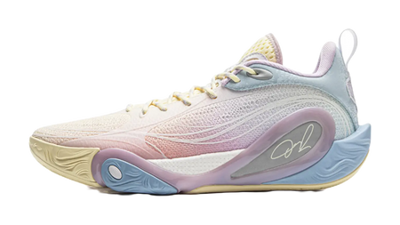 LiNing DLO1 Cushioning, Slip Resistant, Abrasion Resistant, Rebound Grip Low Top Basketball Shoes Mens White Pink  vjsneaker.com