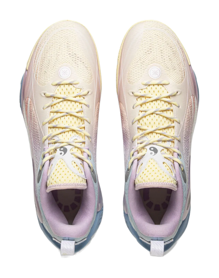 LiNing DLO1 Cushioning, Slip Resistant, Abrasion Resistant, Rebound Grip Low Top Basketball Shoes Mens White Pink  vjsneaker.com