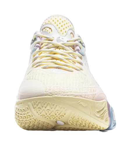 LiNing DLO1 Cushioning, Slip Resistant, Abrasion Resistant, Rebound Grip Low Top Basketball Shoes Mens White Pink  vjsneaker.com