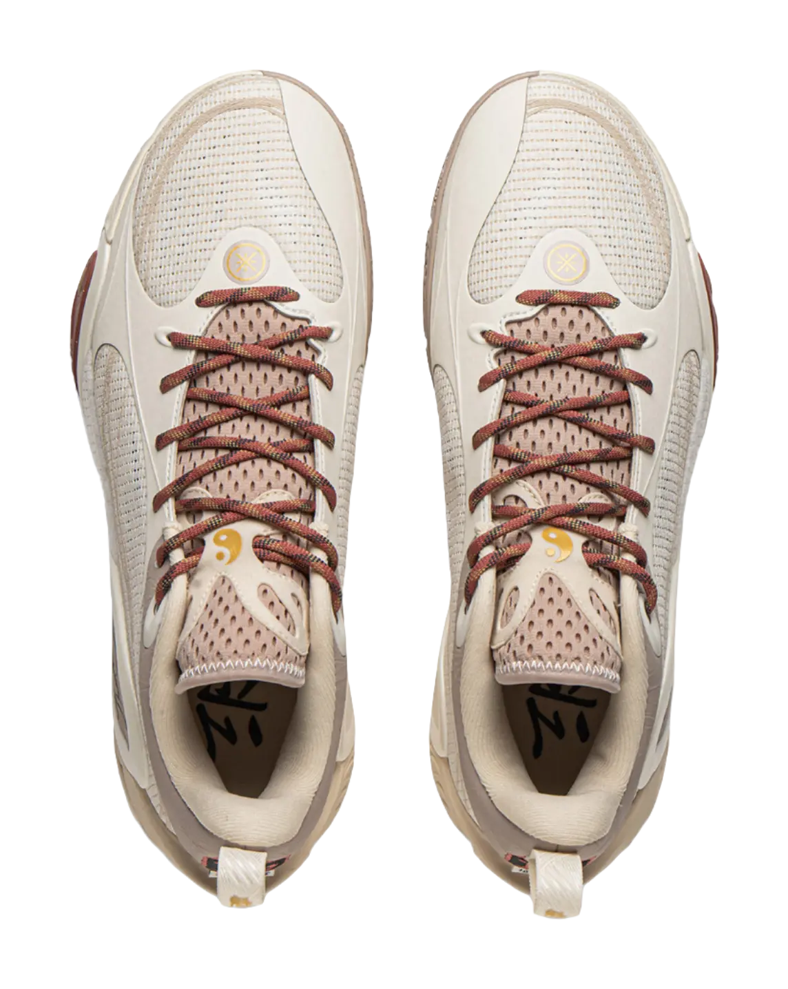 LiNing DLO1 Cushioning, Slip Resistant, Abrasion Resistant, Rebound Grip Low Top Basketball Shoes Mens White Umber  vjsneaker.com