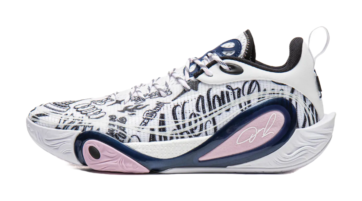 LiNing DLO1 Cushioning, Slip Resistant, Abrasion Resistant, Rebound Grip Low top Basketball Shoes Mens White Black  vjsneaker.com