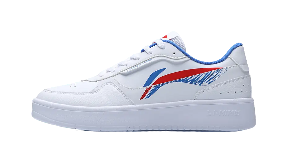 LiNing Duda Coverage Slip Resistant Waterproof Low top Skateboard Shoes Men's White Red Blue 