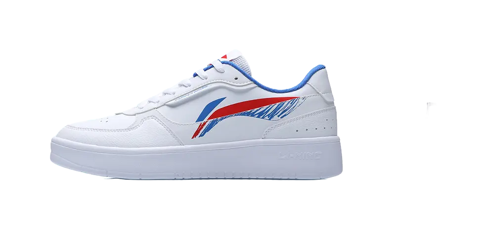LiNing Duda Coverage Slip Resistant Waterproof Low top Skateboard Shoes Men's White Red Blue 