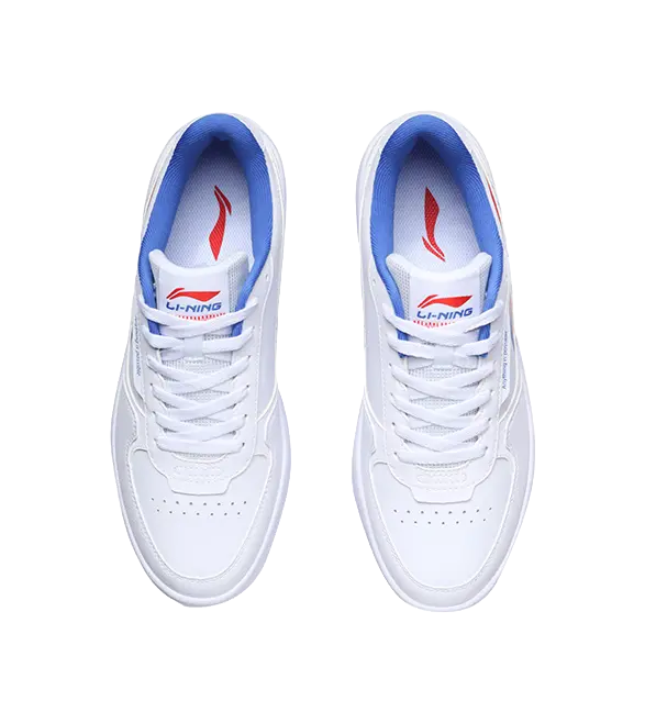 LiNing Duda Coverage Slip Resistant Waterproof Low top Skateboard Shoes Men's White Red Blue 