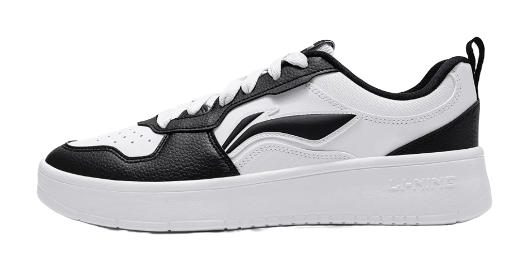 LiNing Early Cloud Coverage Abrasion Resistant, Breathable Low Top Skateboard Shoes Men's Black White 