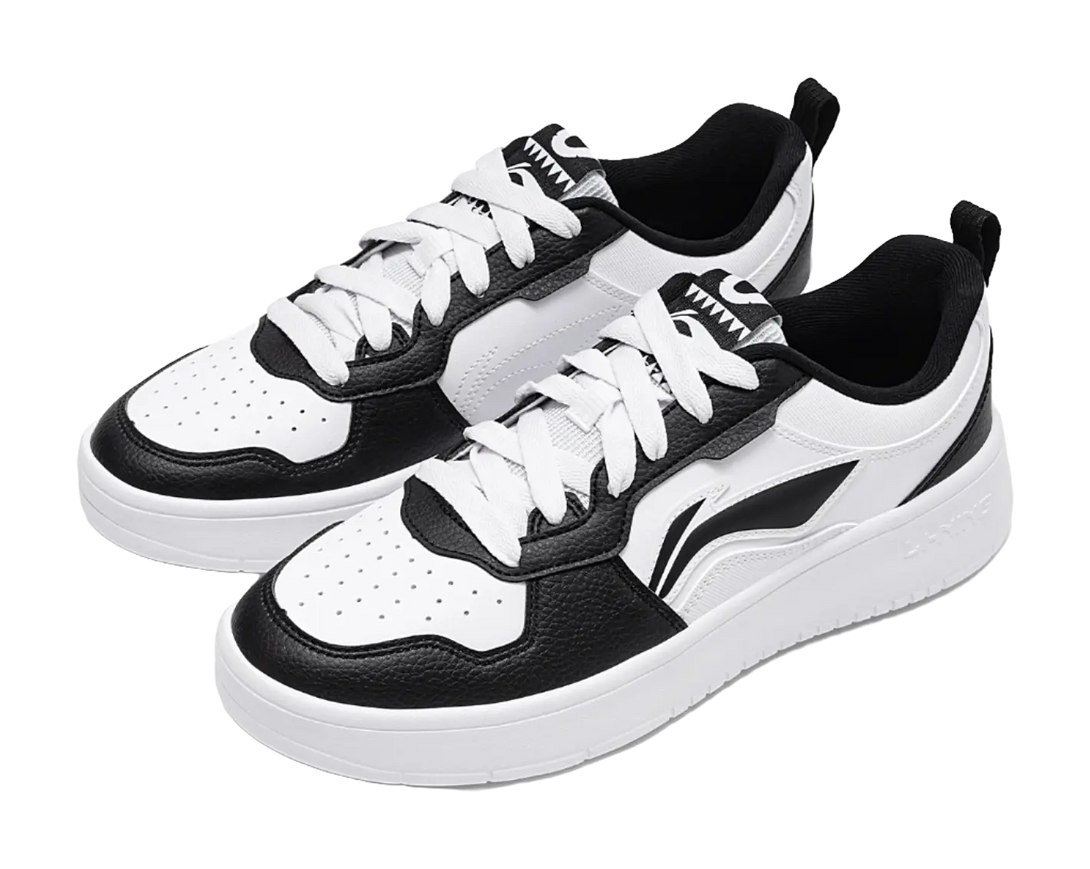 LiNing Early Cloud Coverage Abrasion Resistant, Breathable Low Top Skateboard Shoes Men's Black White 