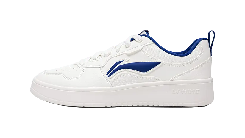 LiNing Early Cloud Wear-Resistant Lightweight Height Increasing Low-Top Skateboard Shoes Men's Ivory Blue 