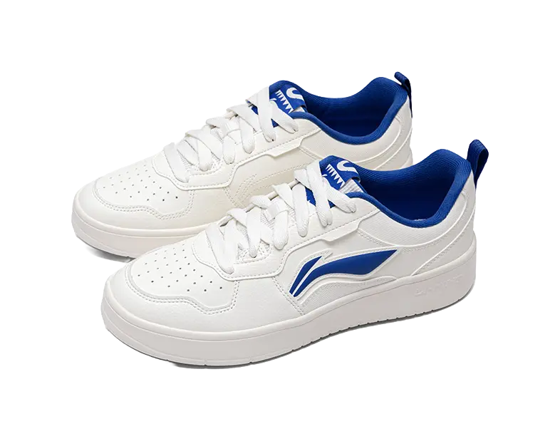 LiNing Early Cloud Wear-Resistant Lightweight Height Increasing Low-Top Skateboard Shoes Men's Ivory Blue 