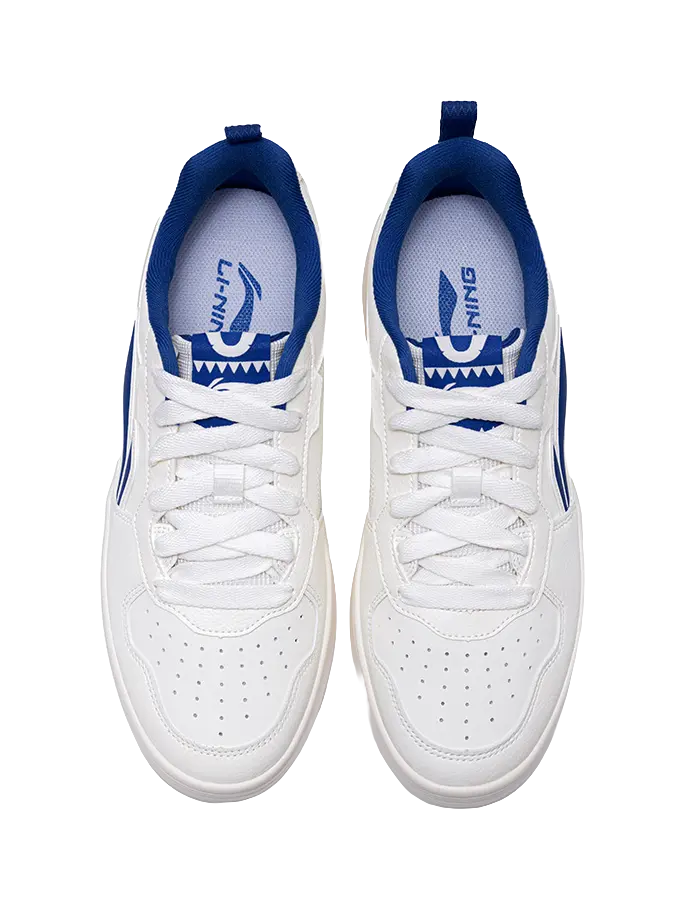 LiNing Early Cloud Wear-Resistant Lightweight Height Increasing Low-Top Skateboard Shoes Men's Ivory Blue 