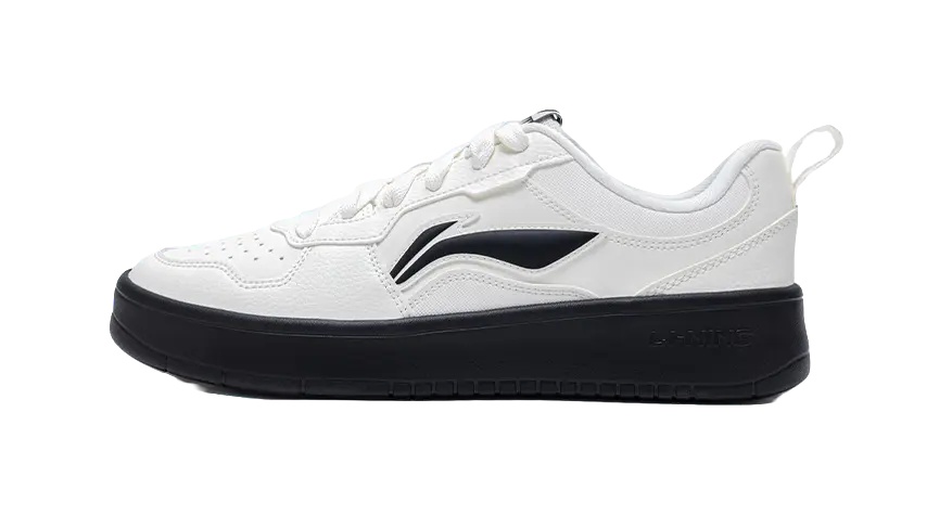 LiNing Early Cloud Wear-Resistant Lightweight Height Increasing Low-Top Skateboard Shoes Men's White Black 