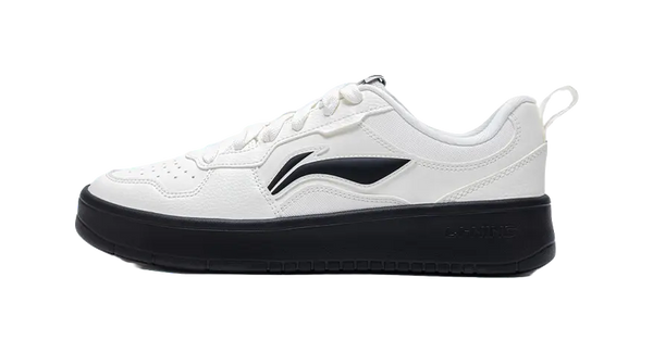 LiNing Early Cloud Wear-Resistant Lightweight Height Increasing Low-Top Skateboard Shoes Men's White Black 