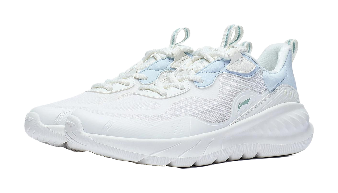 LiNing EasyFit Fle Cushioning Abrasion Resistant Breathable Low top Casual Running Shoes Women's White Blue 
