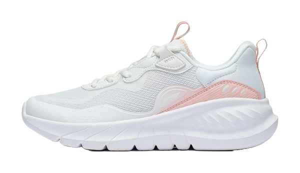 LiNing EasyFit Fle Cushioning Anti-Slip Wear-Resistant Breathability Low-Top Running Shoes Women's White Pink 