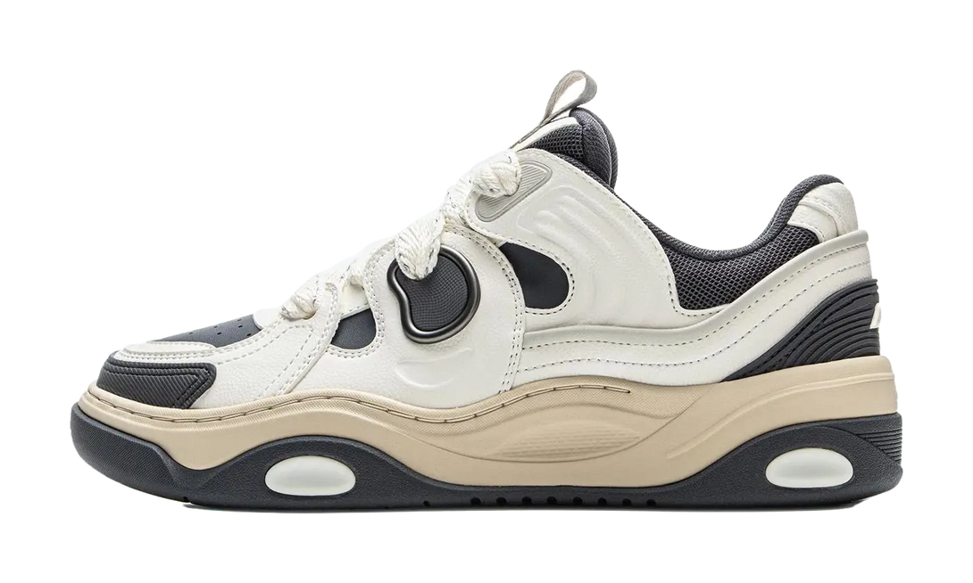 LiNing Expedition 3 Cushioning Anti-Slip And Wear-Resistant Height Increasing Low-Top Casual Shoes Men's White Black 