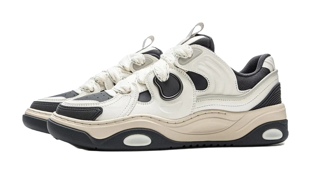 LiNing Expedition 3 Cushioning Anti-Slip And Wear-Resistant Height Increasing Low-Top Casual Shoes Men's White Black 