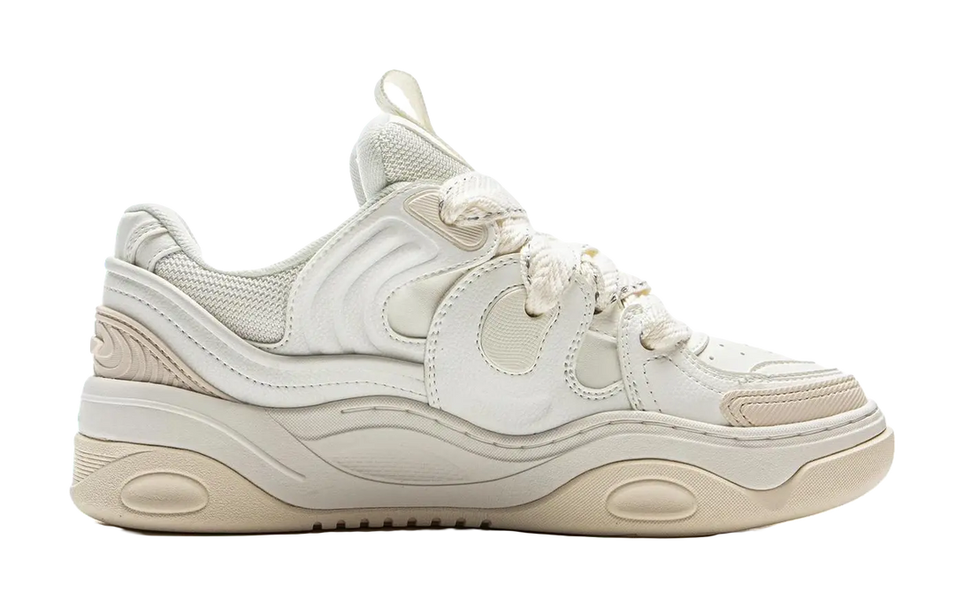 LiNing Expedition 3 Cushioning Anti-Slip And Wear-Resistant Height Increasing Low-Top Casual Shoes Women's White Beige 