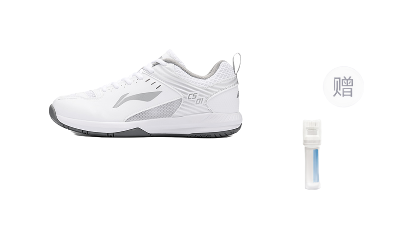 LiNing Feather Cushioning, Abrasion Resistant, Breathable, Lightweight Low top Badminton Shoes Unisex White Silver 