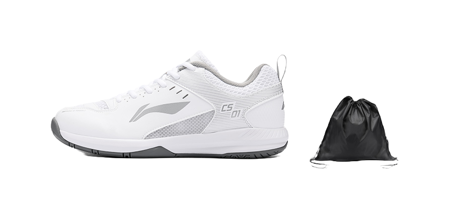 LiNing Feather Cushioning, Abrasion Resistant, Breathable, Lightweight Low top Badminton Shoes Unisex White Silver 