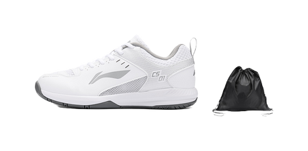 LiNing Feather Cushioning, Abrasion Resistant, Breathable, Lightweight Low top Badminton Shoes Unisex White Silver 