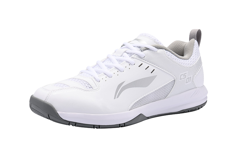 LiNing Feather Cushioning, Abrasion Resistant, Breathable, Lightweight Low top Badminton Shoes Unisex White Silver 