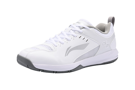 LiNing Feather Cushioning, Abrasion Resistant, Breathable, Lightweight Low top Badminton Shoes Unisex White Silver 
