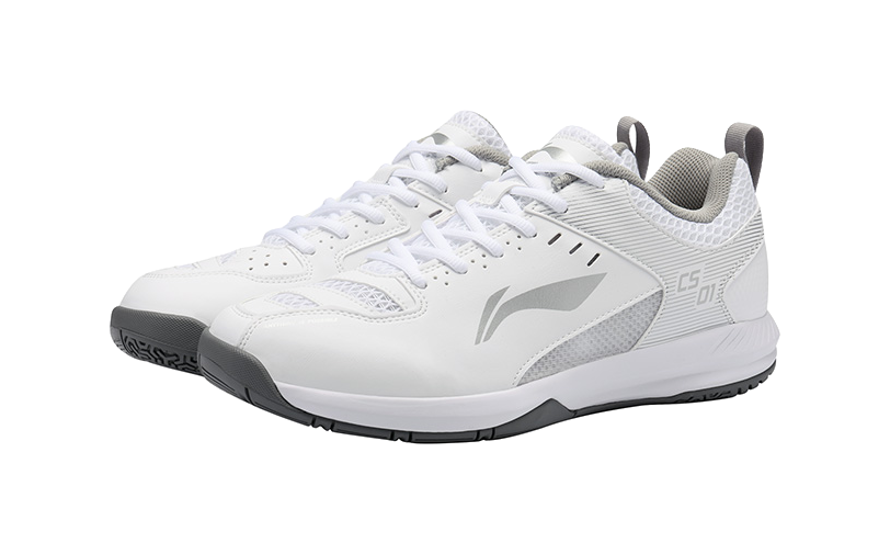 LiNing Feather Cushioning, Abrasion Resistant, Breathable, Lightweight Low top Badminton Shoes Unisex White Silver 