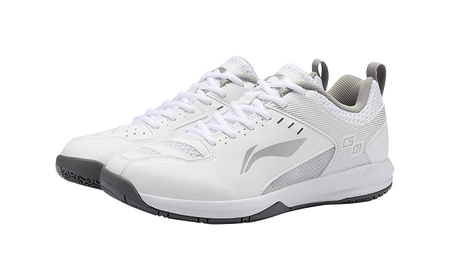 LiNing Feather Cushioning, Abrasion Resistant, Breathable, Lightweight Low top Badminton Shoes Unisex White Silver 