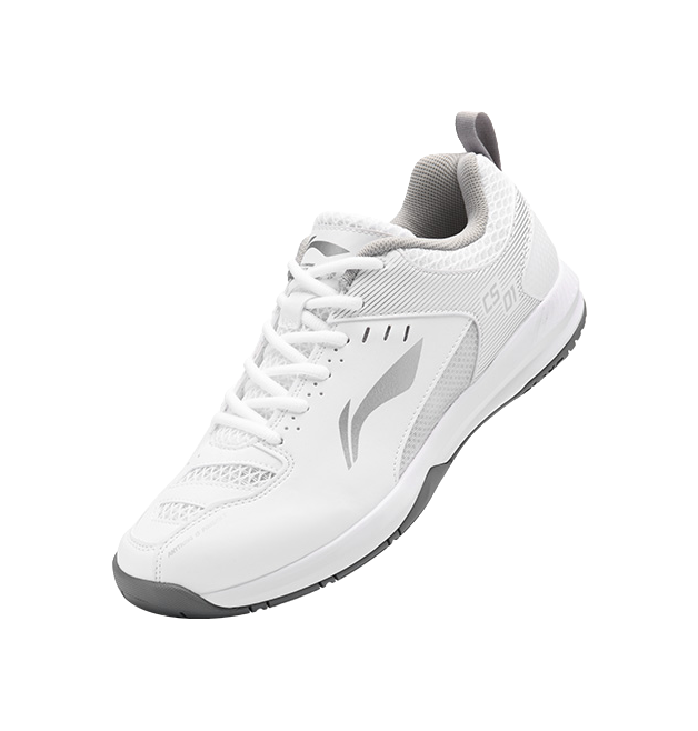 LiNing Feather Cushioning, Abrasion Resistant, Breathable, Lightweight Low top Badminton Shoes Unisex White Silver 