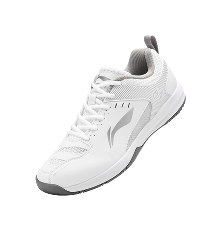 LiNing Feather Cushioning, Abrasion Resistant, Breathable, Lightweight Low top Badminton Shoes Unisex White Silver 