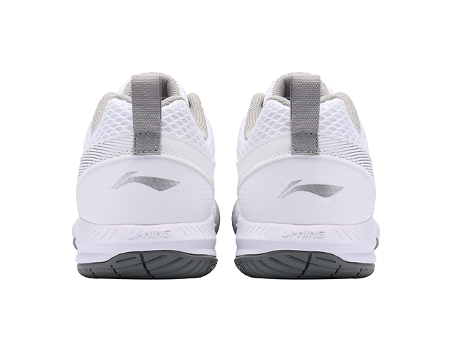 LiNing Feather Cushioning, Abrasion Resistant, Breathable, Lightweight Low top Badminton Shoes Unisex White Silver 