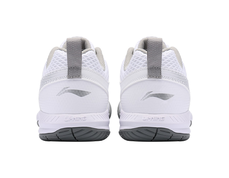 LiNing Feather Cushioning, Abrasion Resistant, Breathable, Lightweight Low top Badminton Shoes Unisex White Silver 