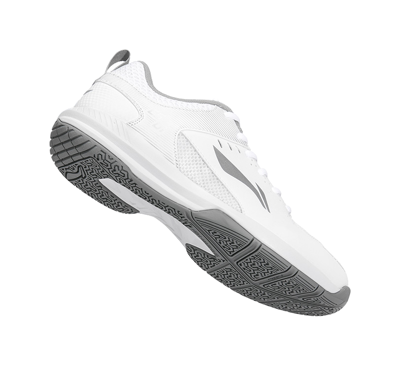 LiNing Feather Cushioning, Abrasion Resistant, Breathable, Lightweight Low top Badminton Shoes Unisex White Silver 