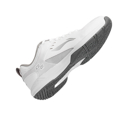 LiNing Feather Cushioning, Abrasion Resistant, Breathable, Lightweight Low top Badminton Shoes Unisex White Silver 