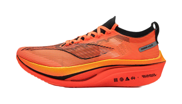LiNing Feidian 4 Elite Cushioning Anti-Slip Wear-Resistant Breathability Low-Top Running Shoes Unisex Orange Black 
