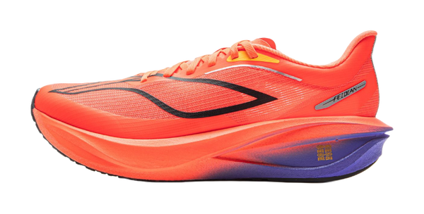 LiNing Feidian 5 Challenger Lightweight Rebound Slip Resistant Low top Carbon Plate Racing Running Shoes Men's Neon Red 