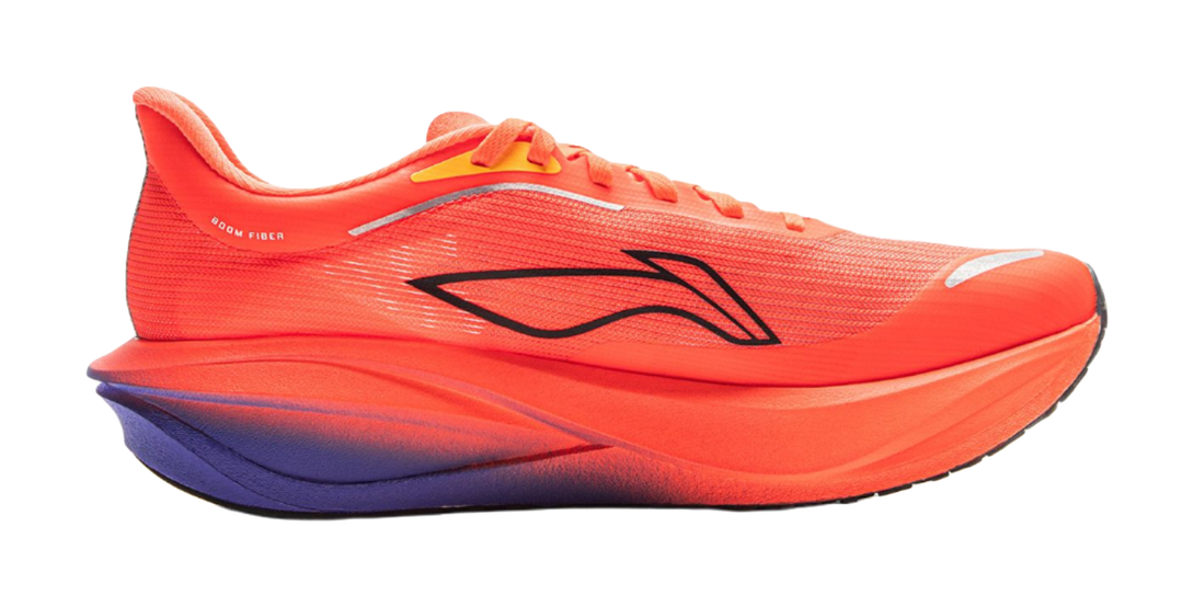 LiNing Feidian 5 Challenger Lightweight Rebound Slip Resistant Low top Carbon Plate Racing Running Shoes Men's Neon Red 