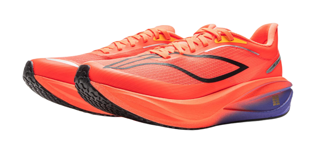 LiNing Feidian 5 Challenger Lightweight Rebound Slip Resistant Low top Carbon Plate Racing Running Shoes Men's Neon Red 