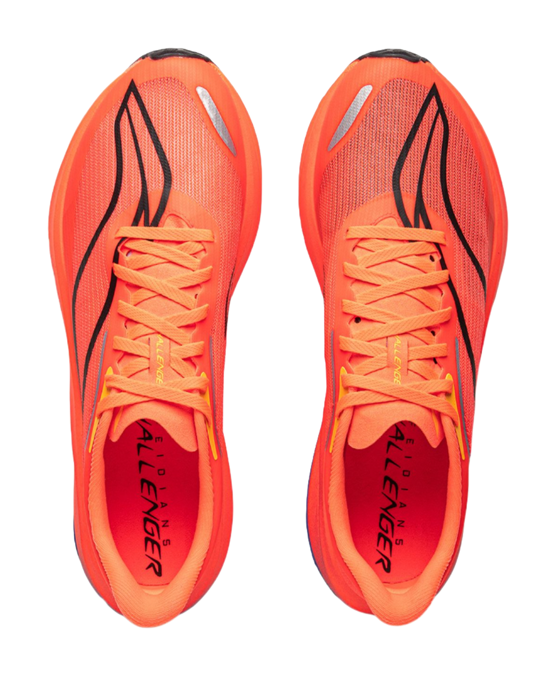 LiNing Feidian 5 Challenger Lightweight Rebound Slip Resistant Low top Carbon Plate Racing Running Shoes Men's Neon Red 