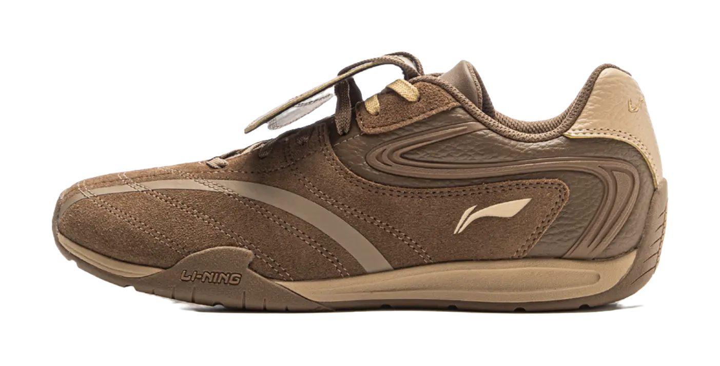 LiNing Film Pulse Slip Resistant, Abrasion Resistant, Lightweight Low top Casual Shoes Womens Brown  vjsneaker.com