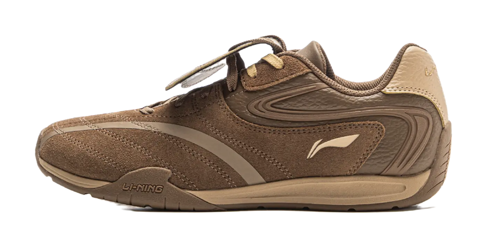 LiNing Film Pulse Slip Resistant, Abrasion Resistant, Lightweight Low top Casual Shoes Womens Brown  vjsneaker.com
