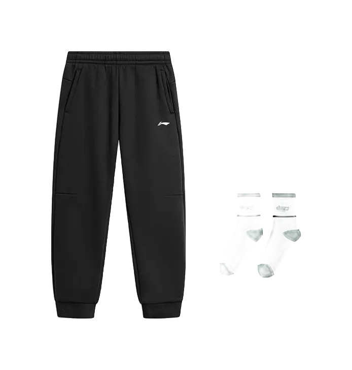 LiNing Fitness Series Knitted Sweatpants Mens Black  vjsneaker.com