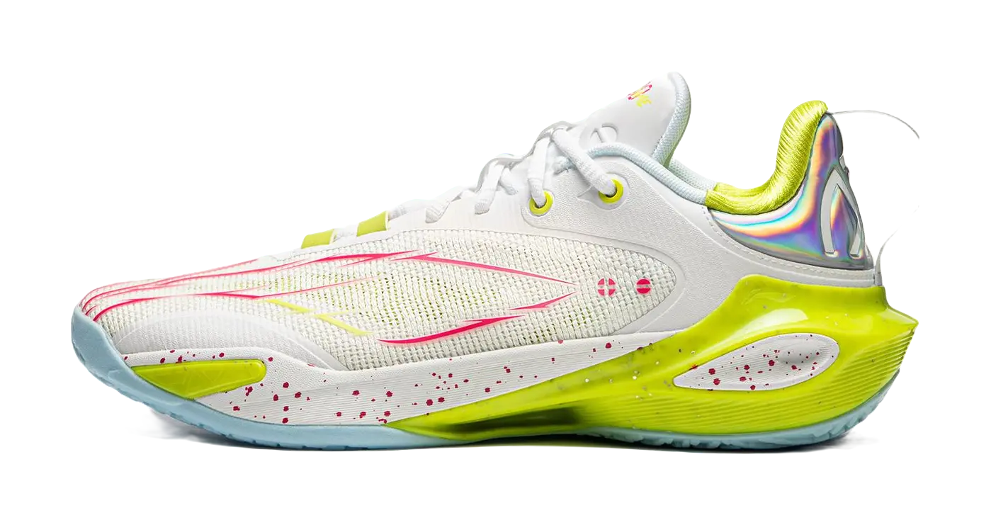 LiNing Flash Strike 11 Supportive And Elastic Low-Top Basketball Shoes Mens White Green Red  vjsneaker.com