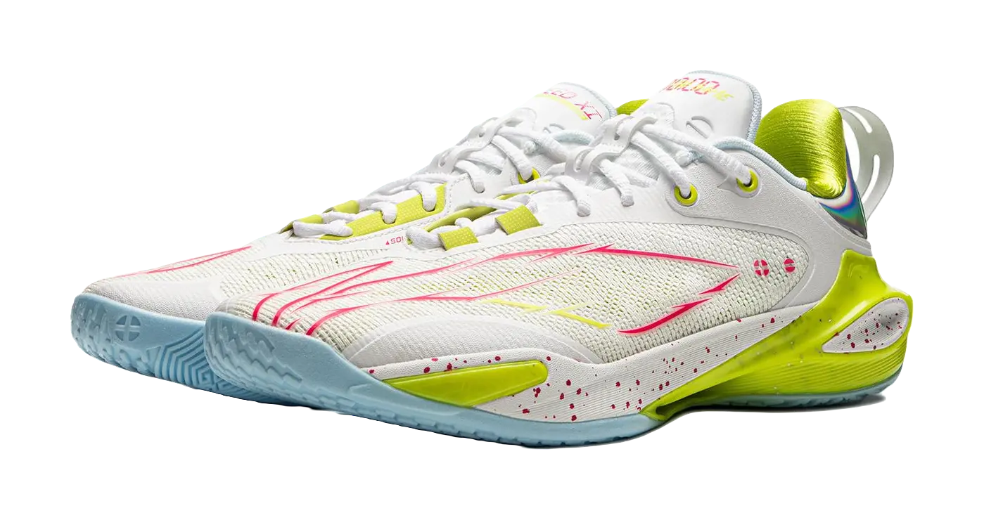 LiNing Flash Strike 11 Supportive And Elastic Low-Top Basketball Shoes Mens White Green Red  vjsneaker.com