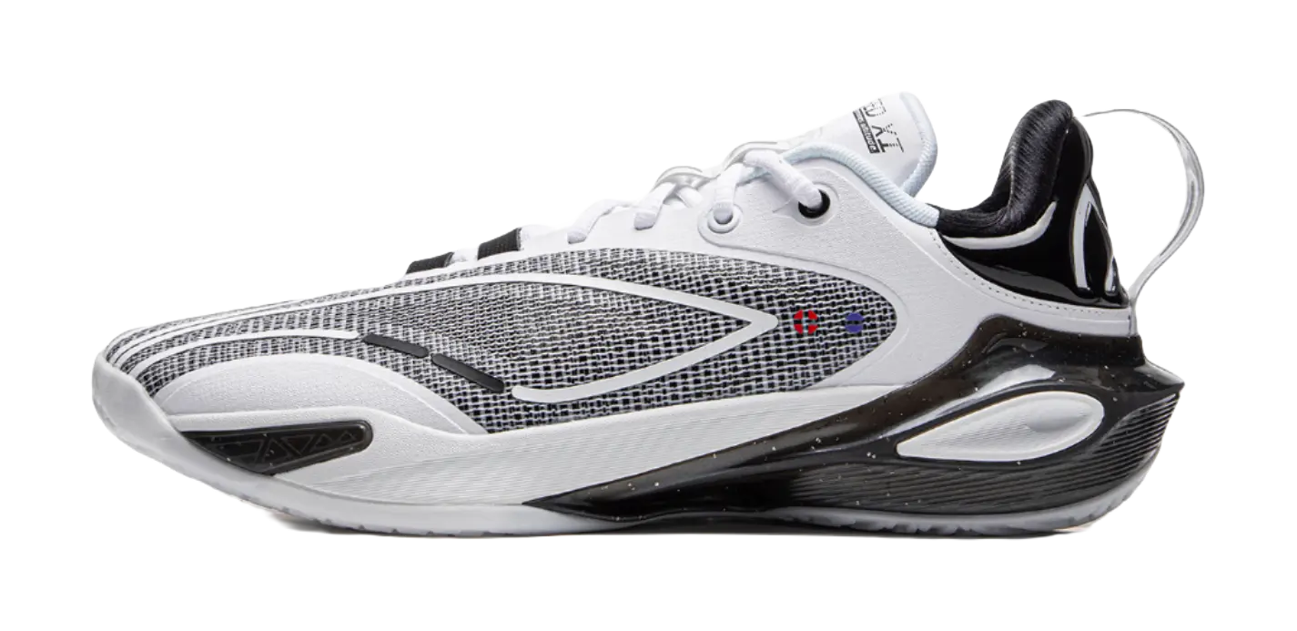 LiNing Flash Strike 11 Supportive And Elastic Low top Basketball Shoes Mens Black White  vjsneaker.com