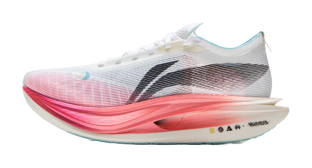 LiNing Flyco 5 ELITE Cushioned Slip Resistant Rebound Low Top Marathon Running Shoes Unisex White Pink Blue 