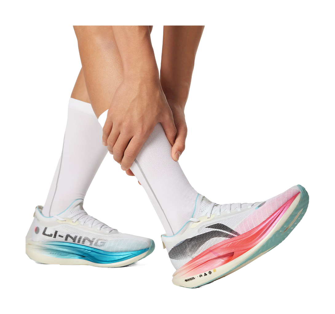 LiNing Flyco 5 ELITE Cushioned Slip Resistant Rebound Low Top Marathon Running Shoes Unisex White Pink Blue 